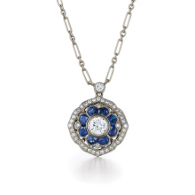 Projetos simples Blue Diamond 925 Silver Pendants Necklace Jewelry